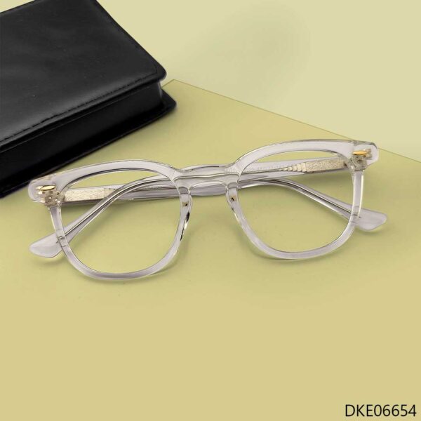 Transparent Color Semi Round Eyeglasses